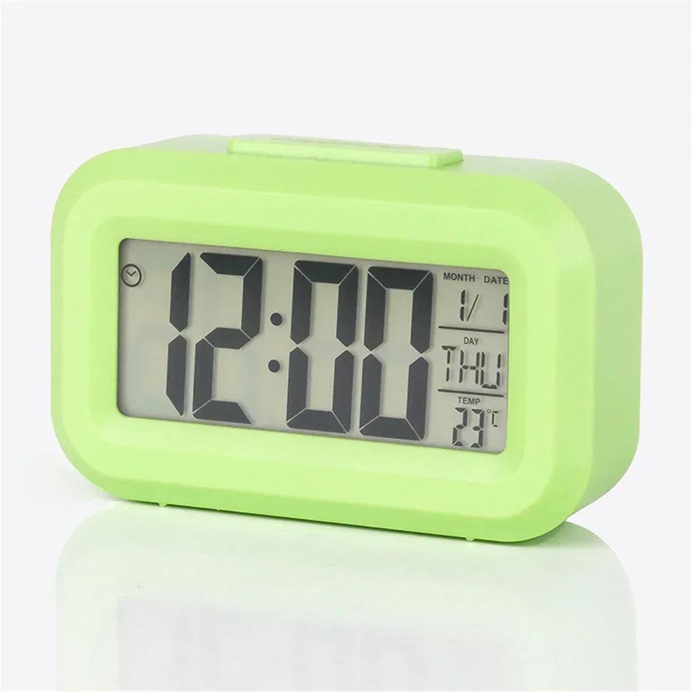 Led digital despertador backlight dados vezes calendário desktop multi-função eletrônico decoração do quarto decorações de mesa parede