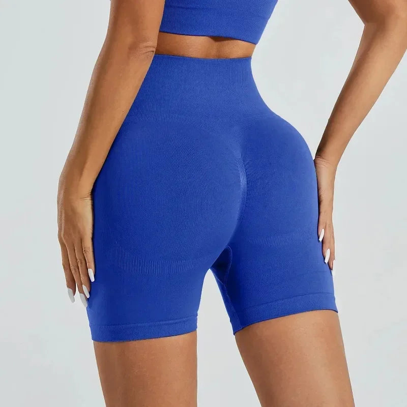 Verão cintura alta shorts de yoga para mulheres moda e sexy correndo calças de fitness cor sólida yoga leggings calças elásticas
