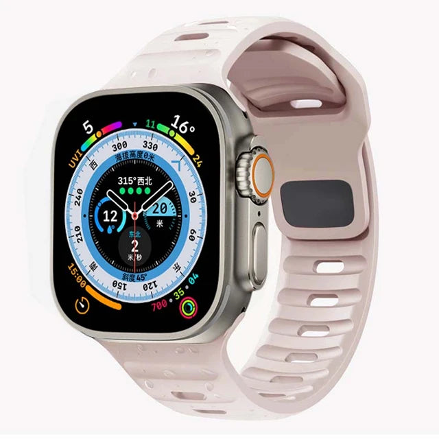 Pulseira de Silicone Sport para Apple Watch, Banda, 49mm, 45mm, 44mm, 42mm, 40mm, 41mm, 38, Pulseira Correa, iWatch Series 9, 8, 7, 6, 5, 4, 3, SE, ultra