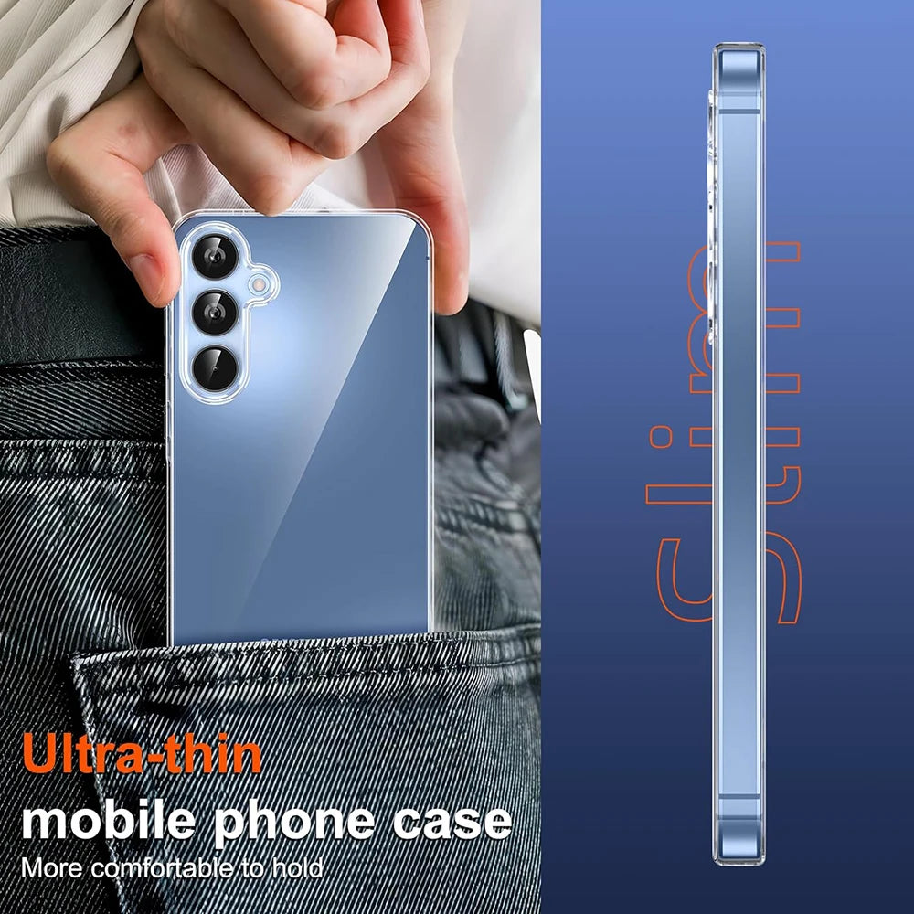 Capa macia de silicone ultrafina para Samsung Galaxy S25 S24 S23 S21 FE S22 Ultra Plus A16 A06 A55 A35 A15 A05S A54 A34 A14 A53 A33