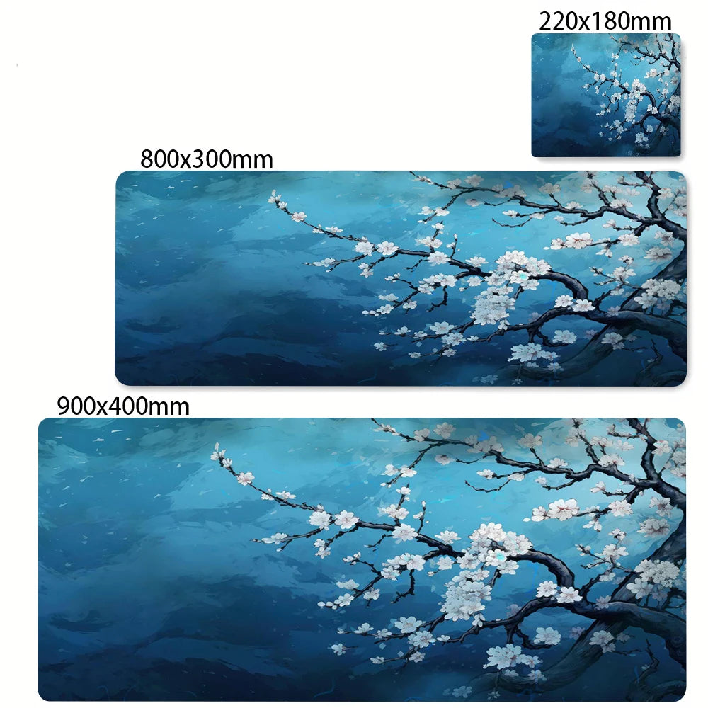 Mouse pad paisagem sakura grande deskmat portátil acessórios do computador mousepad tapetes de borracha anti deslizamento mousepad kawaii playmat