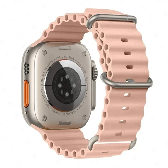 Pulseira oceano para apple watch ultra 2 band 49mm 10 9 8 7 45mm 41mm pulseira de silicone iwatch 6 5 4 3 se 44mm 40 42mm banda