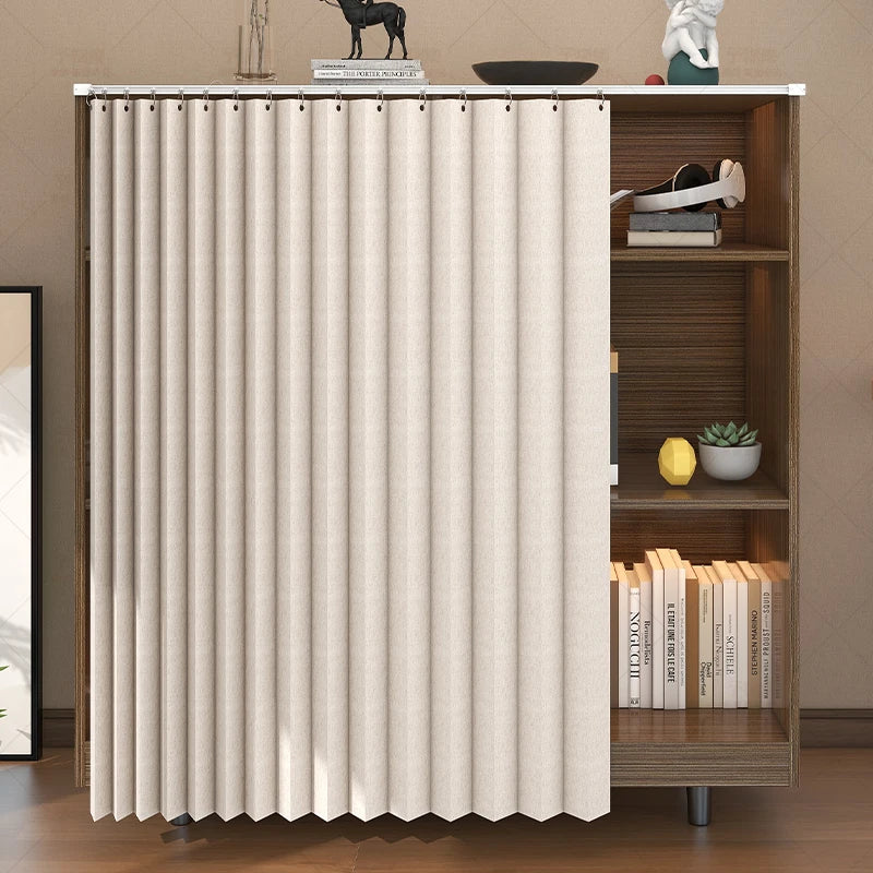 Armário de cozinha cortina casa punch-livre cortina blackout sapato armário dobrável guarda-roupa estante à prova de poeira pano capa