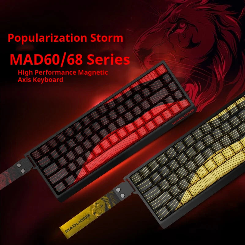Teclado Mecânico Madcatz Mad60 Mad68 HE 8k com Switches Magnéticos, Teclados Gamer com Fio 60% 68%, Teclados Personalizados com Rapid Trigger
