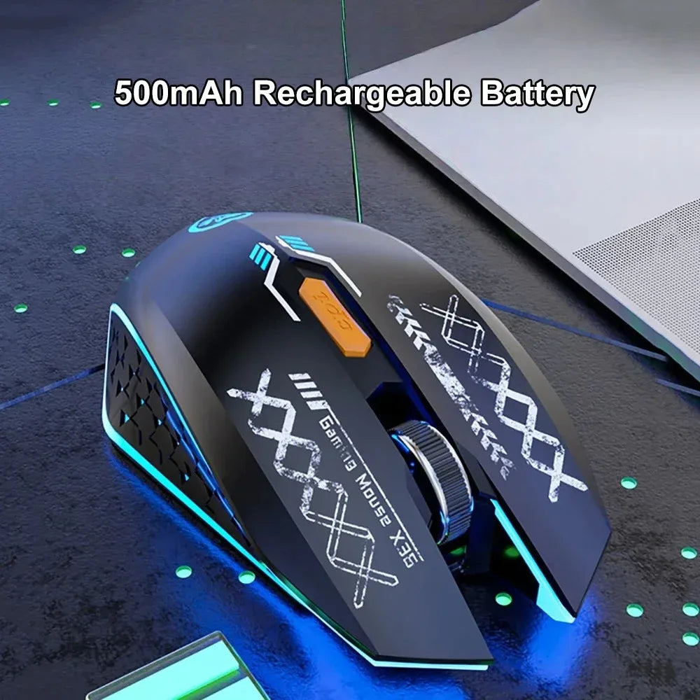 Mouse bluetooth 2.4g sem fio rgb retroiluminado modo duplo recarregável silencioso mouse para jogos 1600 dpi mouse para pc laptop