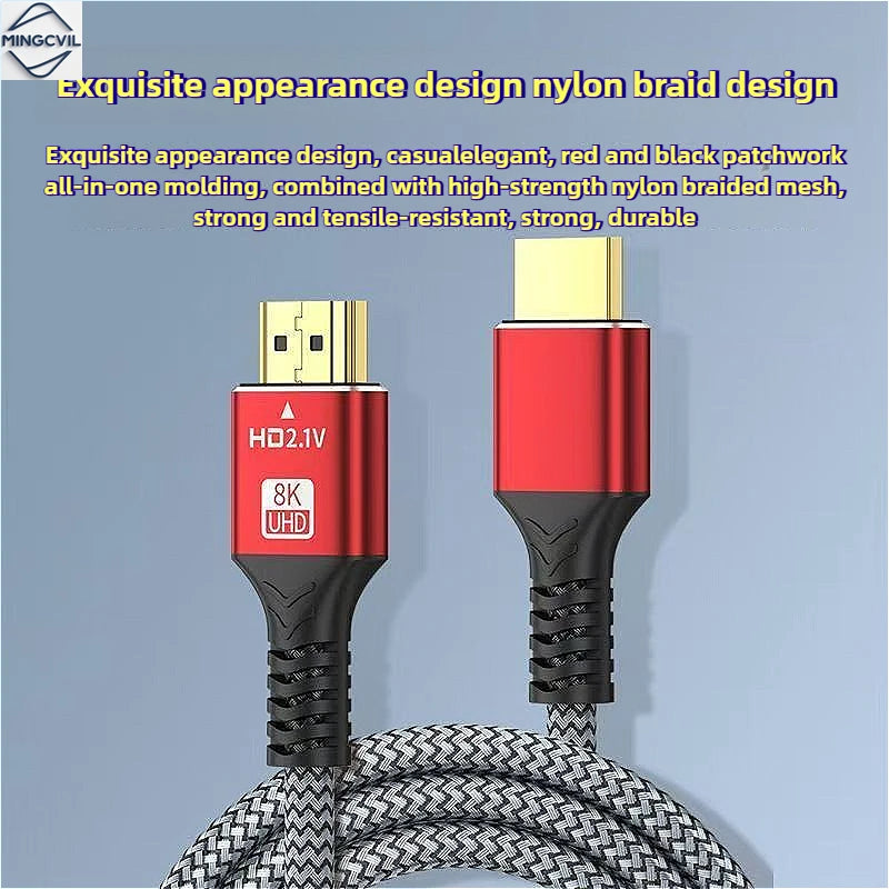Mingcvol 48gbps hdmi-cabo 8k 60hz 1m 2m 3m 5m hdmi-compatível 2.1 cabo 4k 120hz hdr 3d efeito vídeo para hdtv pc