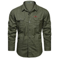 2023 camisa de carga dos homens manga longa camisas casuais algodão alta qualidade camisa militar overshirt roupas marca blusas pretas 5xl