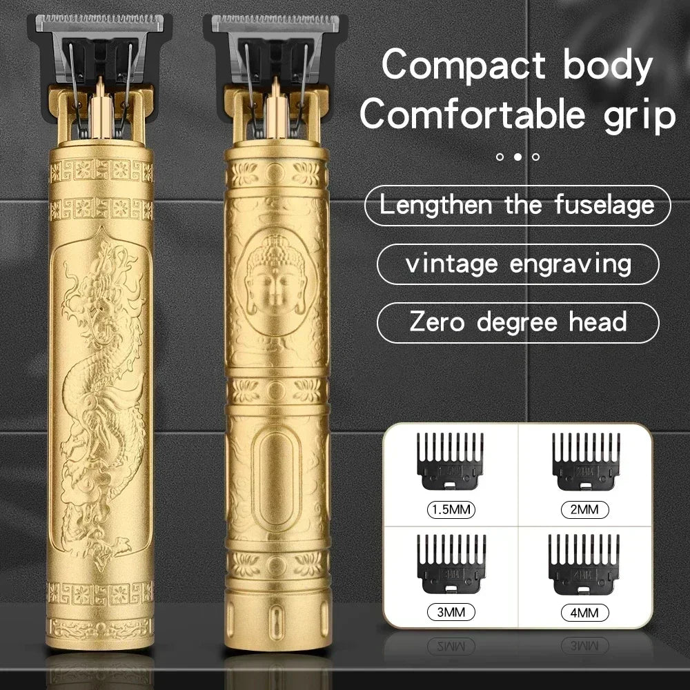 Máquina de Cortar Cabelo Vintage com Carregamento USB, Aparador Elétrico Portátil, Barbeador Profissional, Presente para Namorado