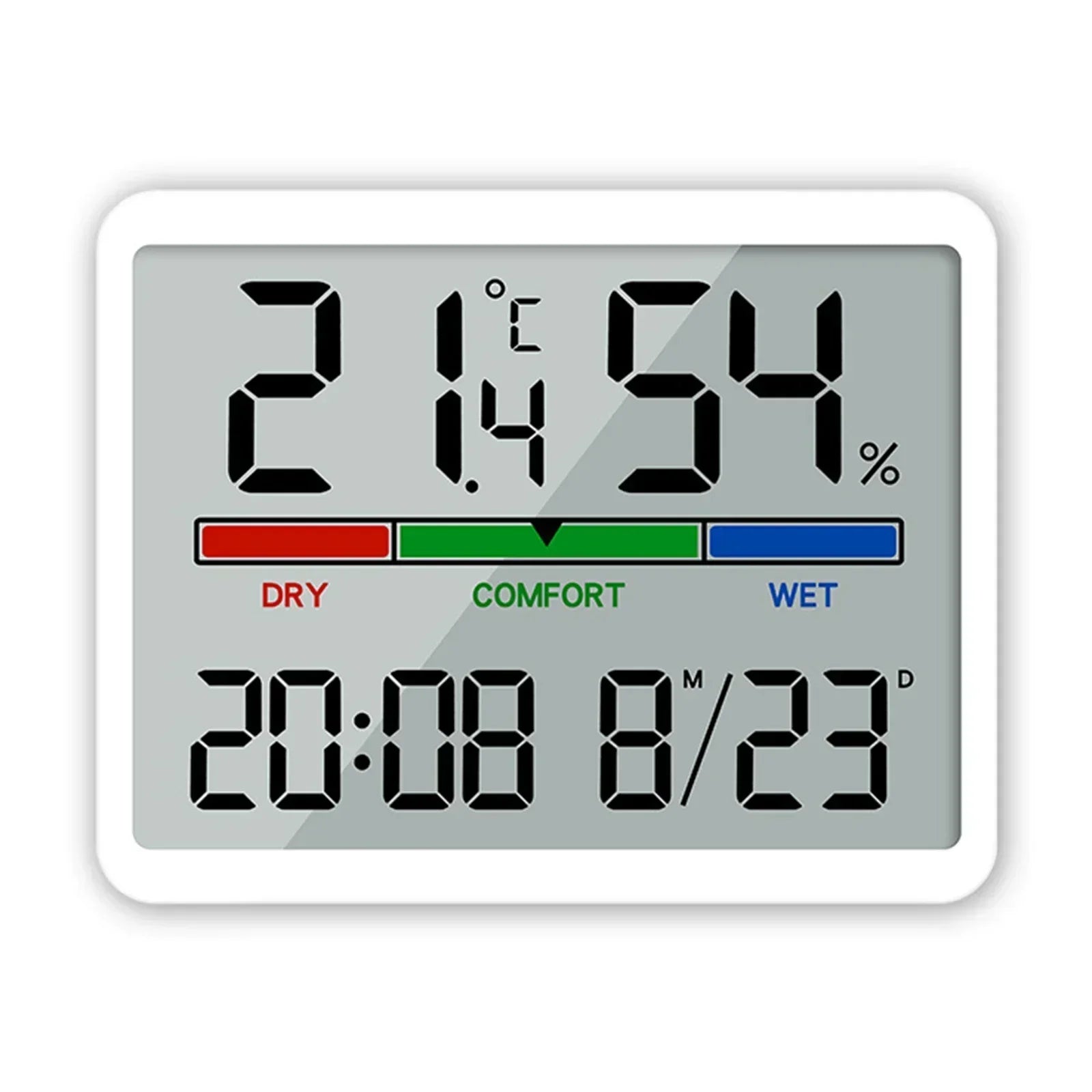 Relógio eletrônico de temperatura multifuncional com bateria cr2030 alimentado 3.5x2.7x0.6 polegadas acessórios magnéticos de parede pendurada lcd