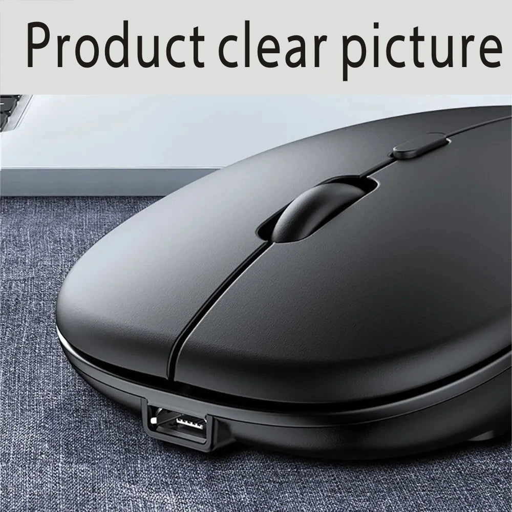 Mouse modo duplo bluetooth sem fio recarregável botão silencioso ajustável dpi usb 2.4g óptico adequado para laptops novo
