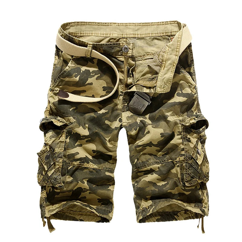Novos Shorts Cargo Camuflados Masculinos Tamanho EUA 2026 - Estilo Militar Solto e Fresco para o Verão