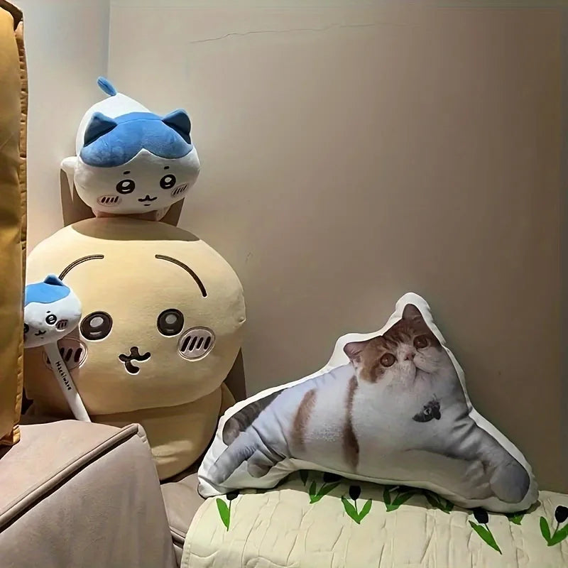 Retrato de animal de estimação gato cachorro imagem travesseiro personalizado para o natal, ação de graças, comemoração de animais de estimação, várias almofadas de pelúcia de animais