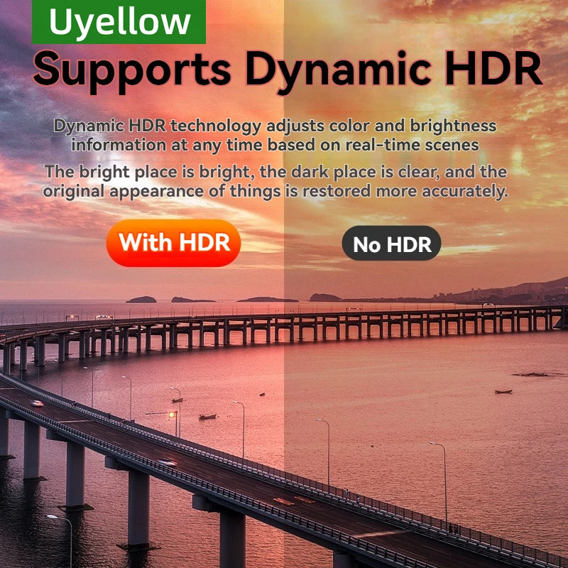 Uyellow 48gbps hdmi-cabo 8k 60hz 50cm 1m 2m 3m 5m hdmi-compatível 2.1 cabo 4k 120hz hdr 3d efeito vídeo para hdtv pc