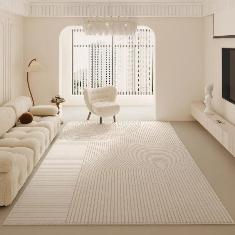 Luxo minimalista sala de estar tapete cor creme grande área para sofá quarto decoração casa