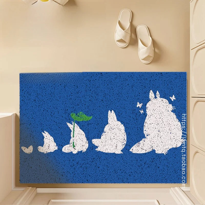 Tapete de Porta Totoro Antiderrapante Personalizável para Uso Doméstico Tapete Redondo Trançado Resistente à Sujeira para Uso...