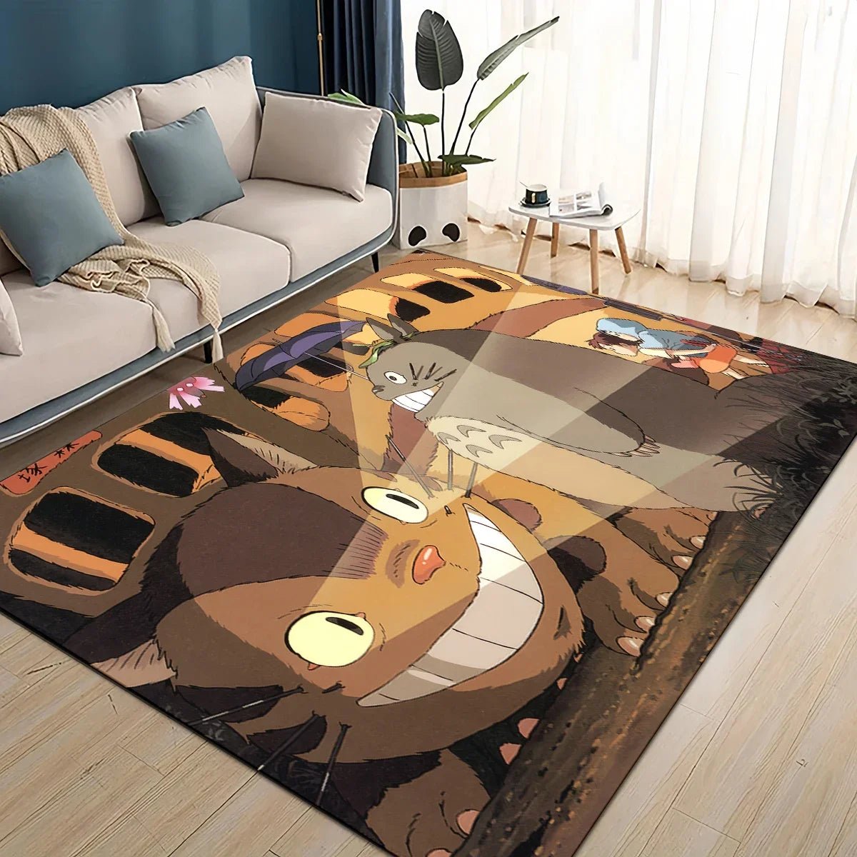 Tapete 3D T-Totoros para Sala de Estar, Quarto Infantil, Sofá, Decoração, Tapete Antiderrapante para Brincadeiras das Crianças
