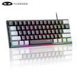 Teclado para jogos MageGee Mini 60%, teclado ultracompacto retroiluminado RGB de 61 teclas, escritório de sensação mecânica ergonômica à prova d'água TS91