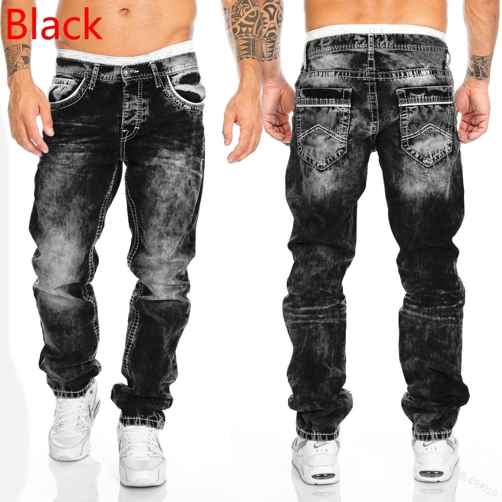 2024 calças de brim masculinas bolsos sólidos estiramento denim calças retas primavera verão negócios calças casuais diário streetwear roupas masculinas
