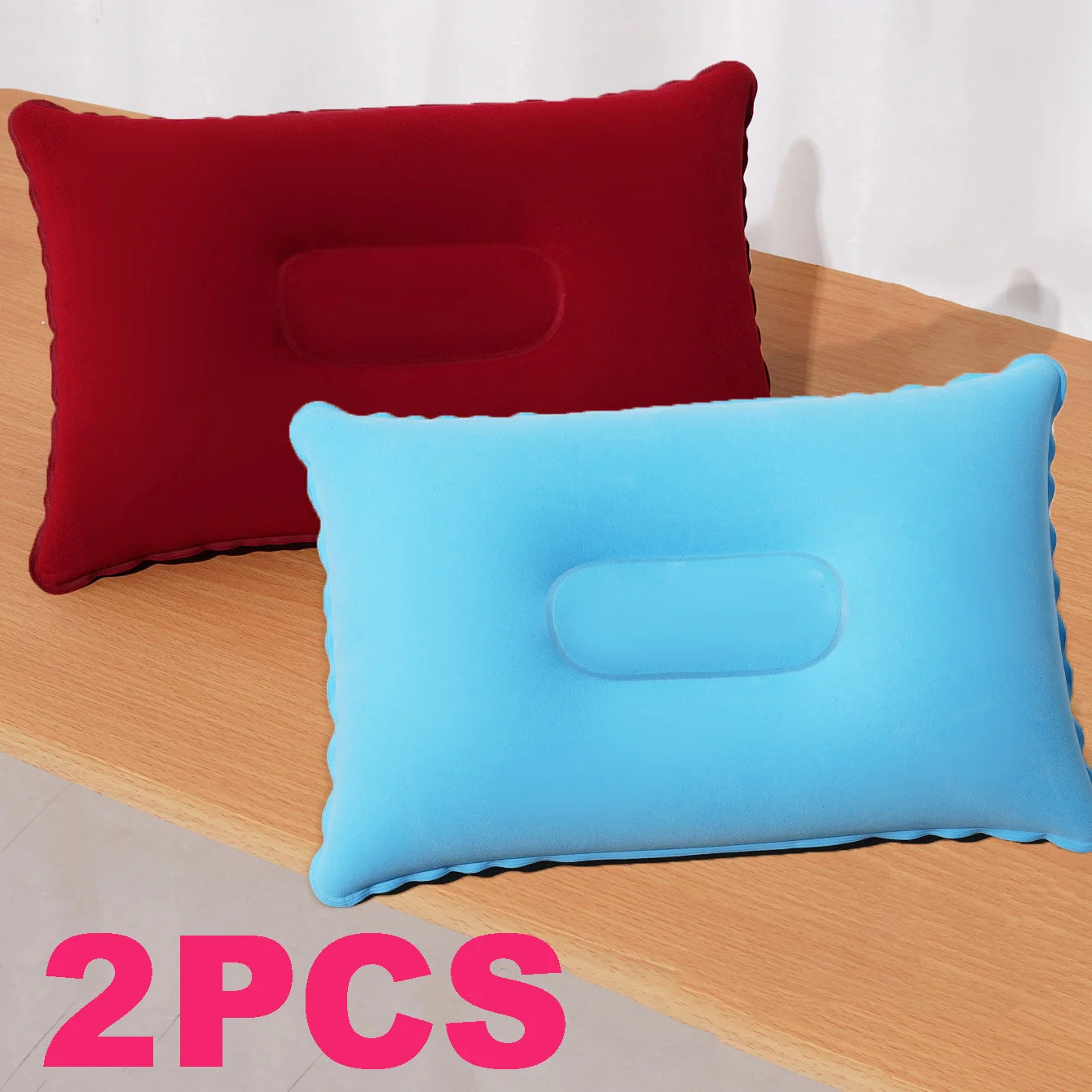 2 unidades/pacote travesseiro quadrado inflável, travesseiro de pescoço de viagem, compacto e leve, ideal para viagens, escritório e uso de cochilo