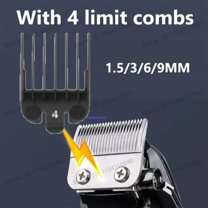 Máquina de Cortar Cabelo Elétrica Multifuncional Kemei Km-PG1990A, Aparador Recarregável Profissional com Cabeça Ajustável