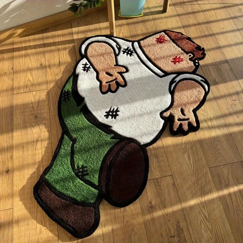 VIKAMA Tapete de quarto com desenho de piada engraçada, macio e antiderrapante, tapete infantil para cabeceira, almofada para sofá, decoração para casa