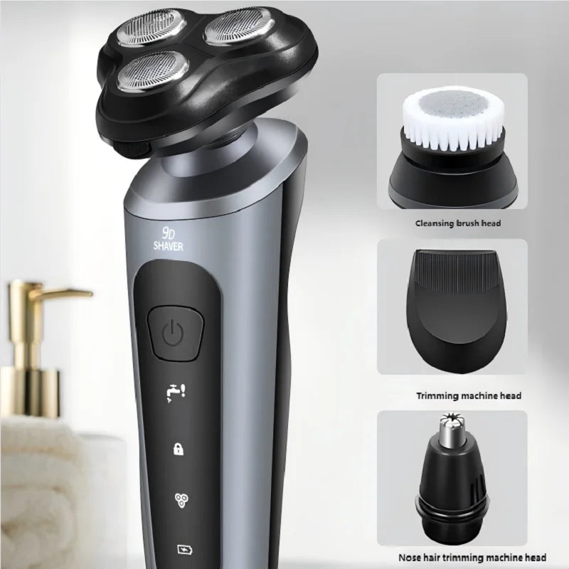 Barbeador recarregável inteligente masculino, navalha de barba molhada/seca, abs tondeuse, dissolução de barba, navalha recarregável para pele lisa