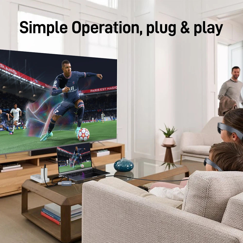 Conversor HDMI para Tipo-C 4K60HZ Adaptador HDMI para USB C Compatível com RayNeo, XREAL Air, Rokid Air, Switch 2 Base, PS5, Steam Deck