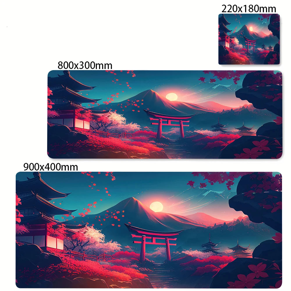 Mouse pad paisagem sakura grande deskmat portátil acessórios do computador mousepad tapetes de borracha anti deslizamento mousepad kawaii playmat