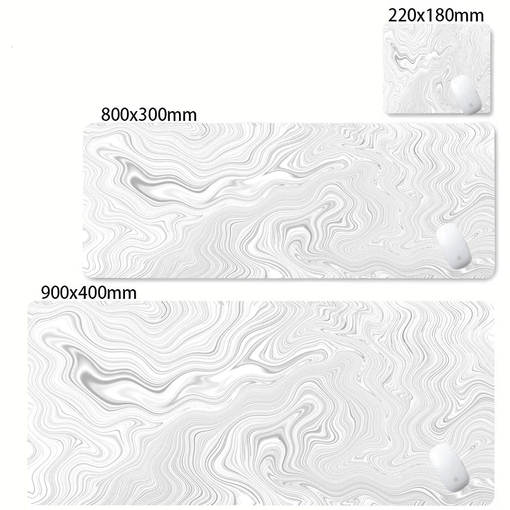Grande tapete de mouse preto e branco mousepad jogos mousepads de borracha teclado tapetes abstrato mesa strata líquido escritório mouse pads