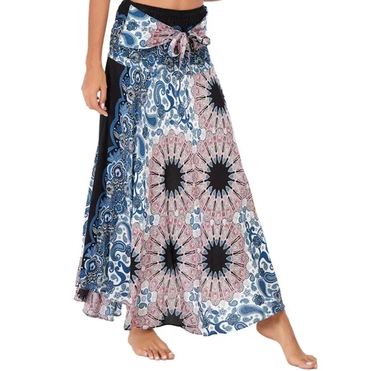 Sexy verão longo boho inferior saia feminina vintage casual ropa mujer faldas solta moda y2k maxi saias roupas femininas saia jupe