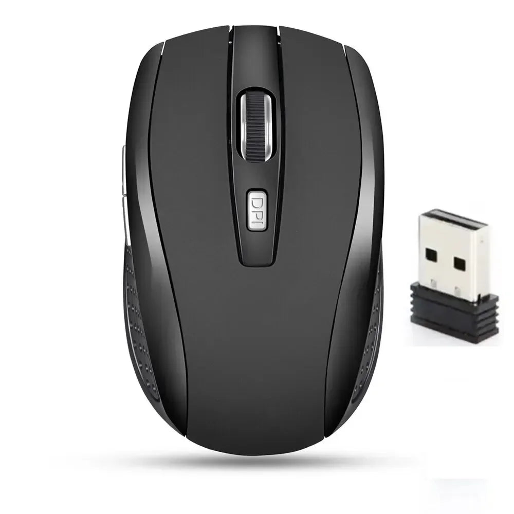 Mouse de computador sem fio usb ajustável gamer gaming 6 botões óptico 2.4 receptor usb para computador acessórios para computador