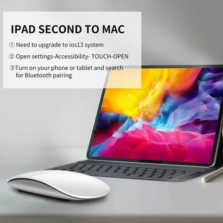 NOVO MOUSE Bluetooth Sem Fio Ultrafino Recarregável Silencioso Multi Arc Touch Magic Mouse Para Laptop iPad Mac PC Macbook