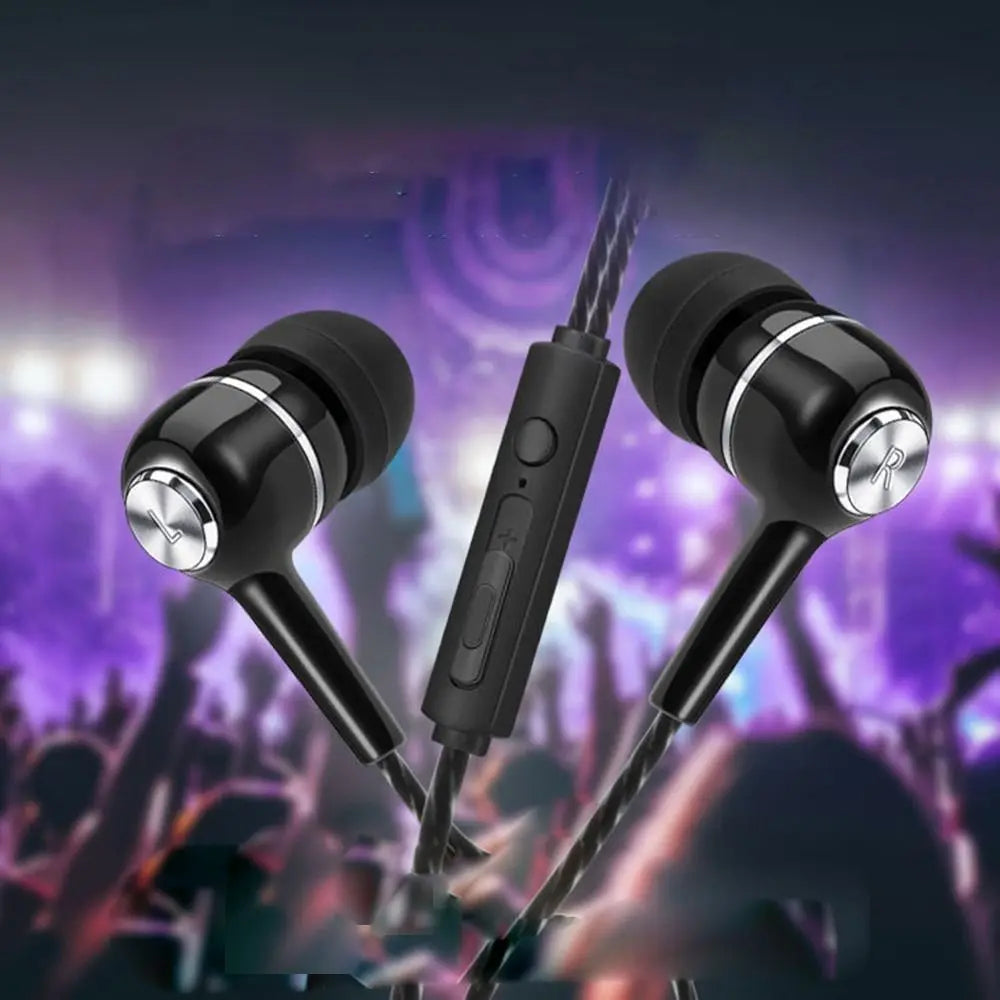 Fone de ouvido intra-auricular estéreo com microfone, fone de ouvido hifi portátil com fio para apple/android/huawei