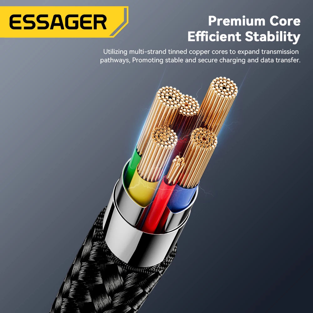 Essager cabo micro usb 2a cabo usb de carregamento rápido para telefone móvel carregador de dados usb fio 3m