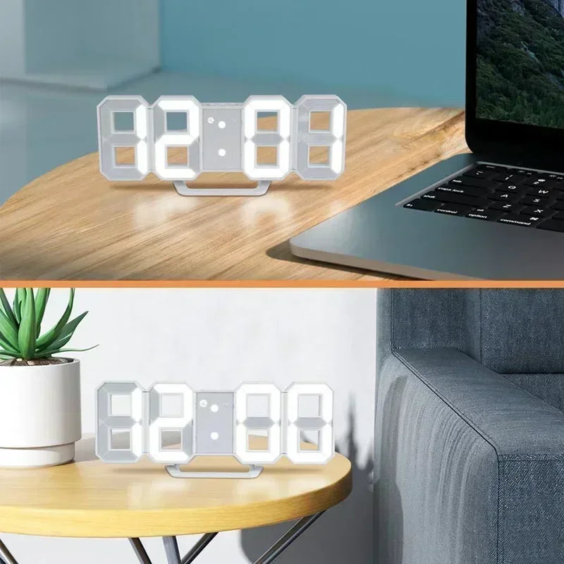 Relógio de mesa digital montado na parede relógio de mesa eletrônico decorativo com modo luminoso ajustável despertadores digitais mesa led