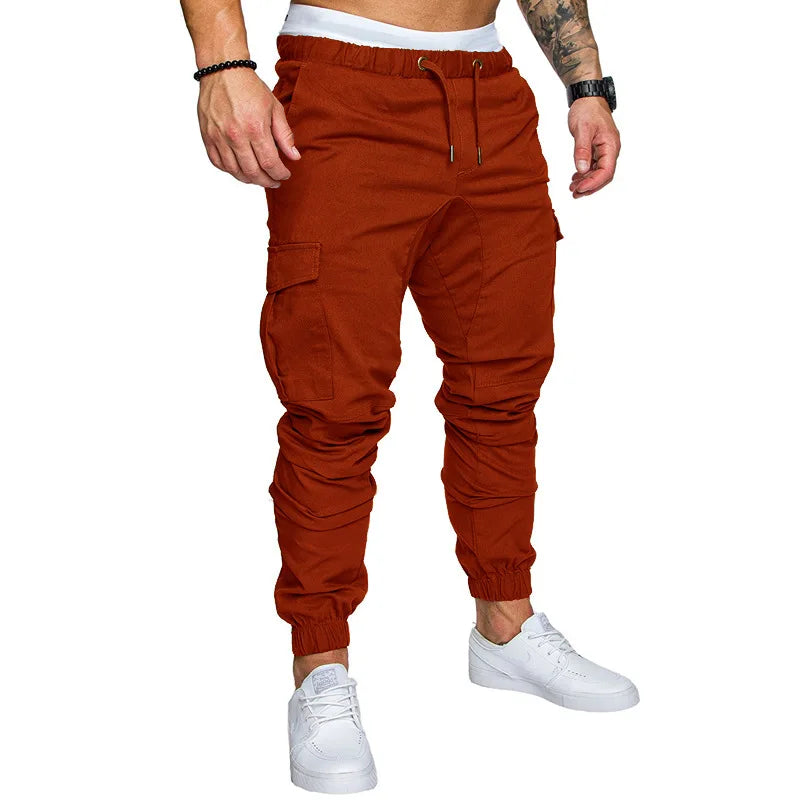 Calças masculinas finas moda casual jogger calças 2020 streetwear calças de carga multi-bolsos calças de fitness ginásios moletom dos homens