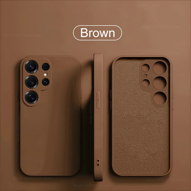 Capa de Silicone Líquido Quadrada para Samsung Galaxy S26 S25 S24 S23 S22 Ultra Plus S26Ultra - capinha Protetora Macia