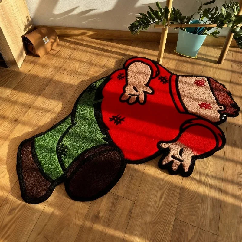 VIKAMA Tapete de quarto com desenho de piada engraçada, macio e antiderrapante, tapete infantil para cabeceira, almofada para sofá, decoração para casa