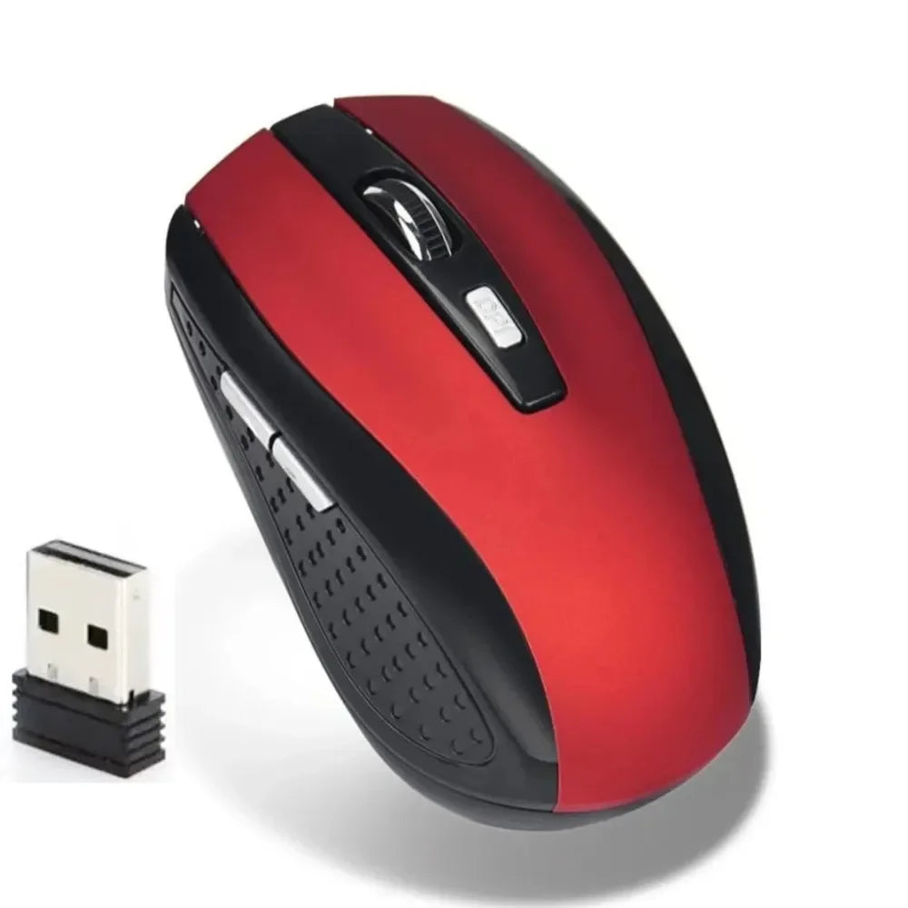 Mouse de computador sem fio usb ajustável gamer gaming 6 botões óptico 2.4 receptor usb para computador acessórios para computador