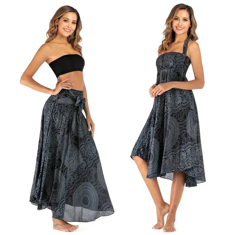 Sexy verão longo boho inferior saia feminina vintage casual ropa mujer faldas solta moda y2k maxi saias roupas femininas saia jupe