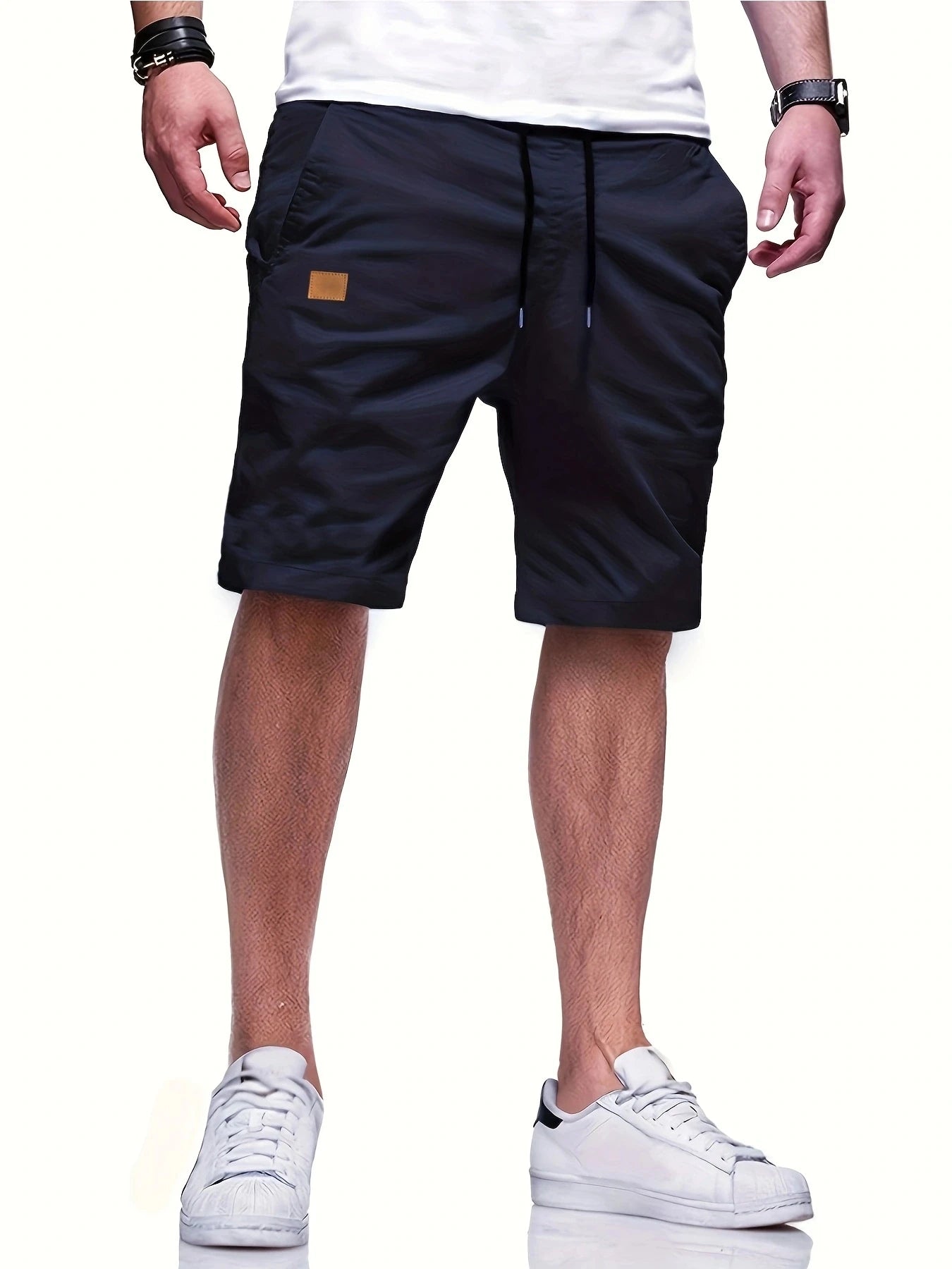Novo verão masculino casual curto, bermuda, fitness jogging curto, vintage cintura elástica shorts de carga