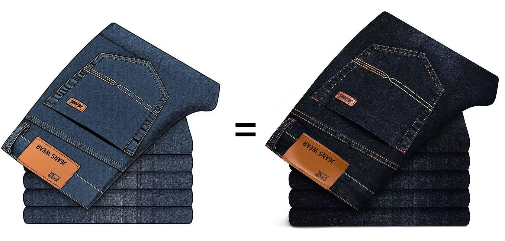 2025 moda masculina negócios jeans estilo clássico casual elástico fino ajuste jeans calças jeans masculino preto azul