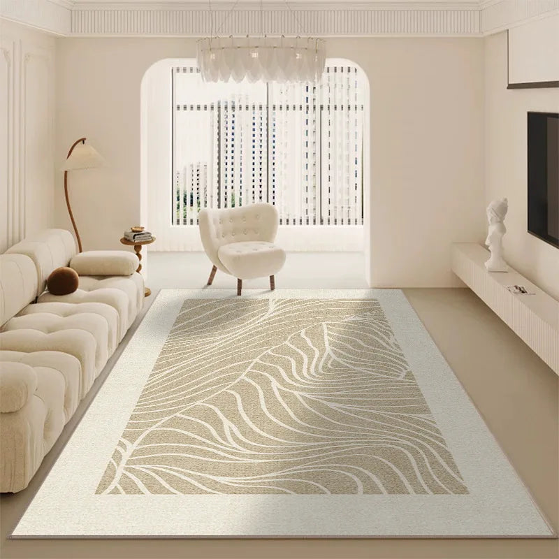 Luxo minimalista sala de estar tapete cor creme grande área para sofá quarto decoração casa