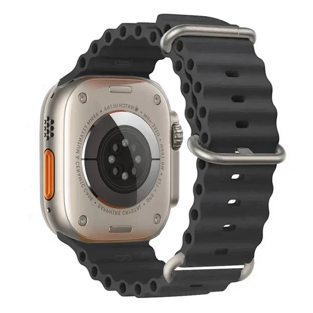 Pulseira oceano para apple watch ultra 2 band 49mm 10 9 8 7 45mm 41mm pulseira de silicone iwatch 6 5 4 3 se 44mm 40 42mm banda