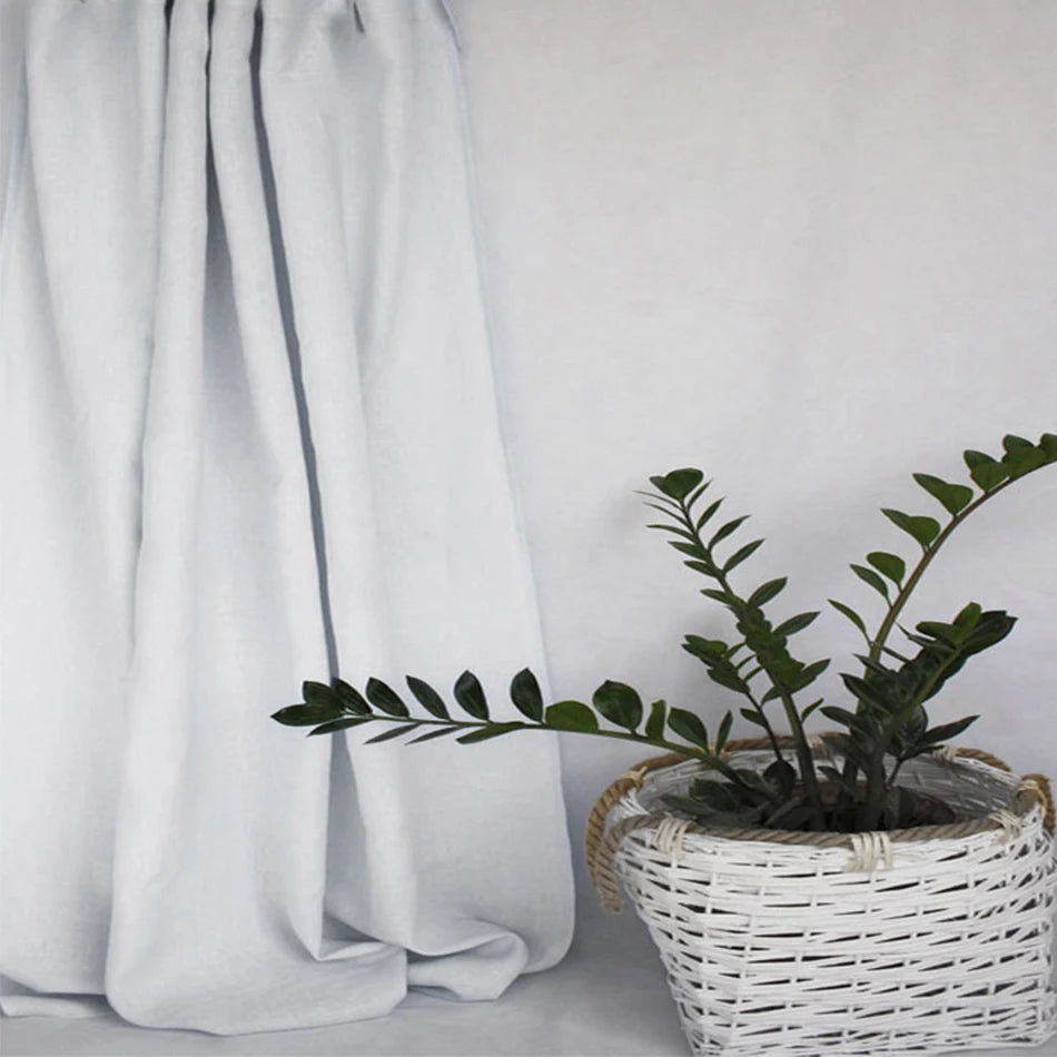 Cortina com Rod Pocket for Window, 100% Linho, Filtragem de Luz, Farmhouse Living Room, Children Bedroom, Environmental, Linen