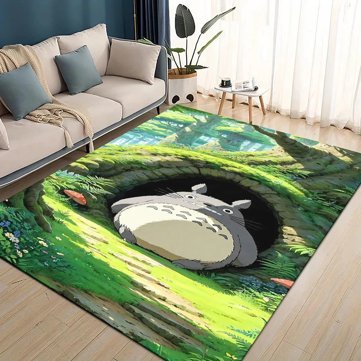 Tapete 3D T-Totoros para Sala de Estar, Quarto Infantil, Sofá, Decoração, Tapete Antiderrapante para Brincadeiras das Crianças