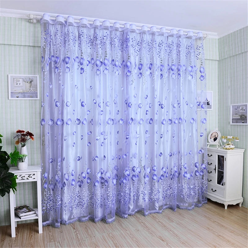 1pc moderno tulipa janela tela sala de estar quarto porta cozinha cortina decoração para casa suprimentos