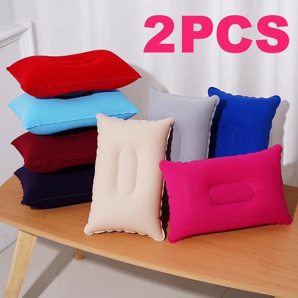 2 unidades/pacote travesseiro quadrado inflável, travesseiro de pescoço de viagem, compacto e leve, ideal para viagens, escritório e uso de cochilo