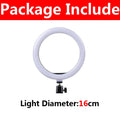 Anel de luz led para selfie, 10 polegadas, com suporte para telefone, regulável, 16-33cm, lâmpada de preenchimento, fotografia, anel de luz para vídeo vlog, lâmpada de preenchimento ao vivo