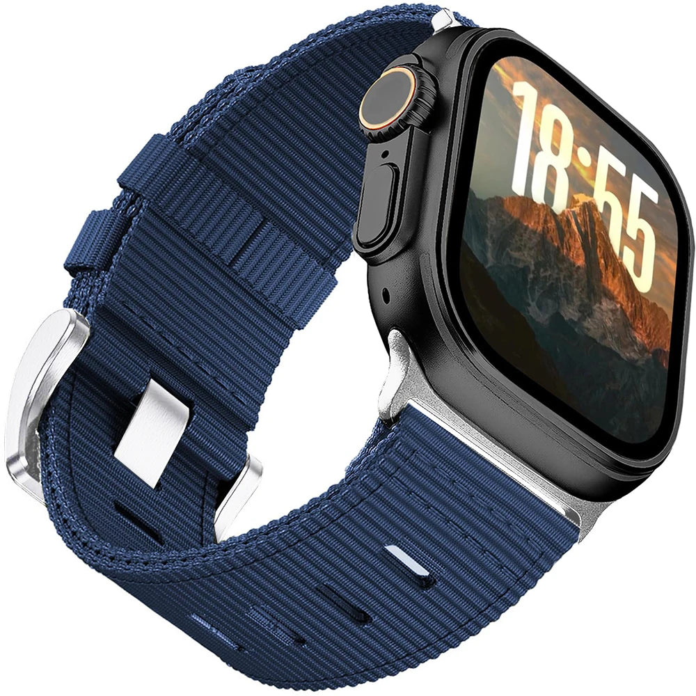 Pulseira esportiva de nylon para apple watch ultra 3 ultra 2 49mm 10 46mm 9 8 7 45mm pulseira de nylon iwatch série 6 5 4 se2 44mm